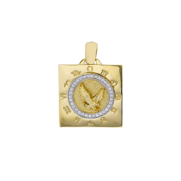 Zodiac Signs Square Eagle Pendant (14K) Popular Jewelry New York