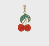 Cherry Duo Enamel Pendant (14K) 360 - Popular Jewelry - New York