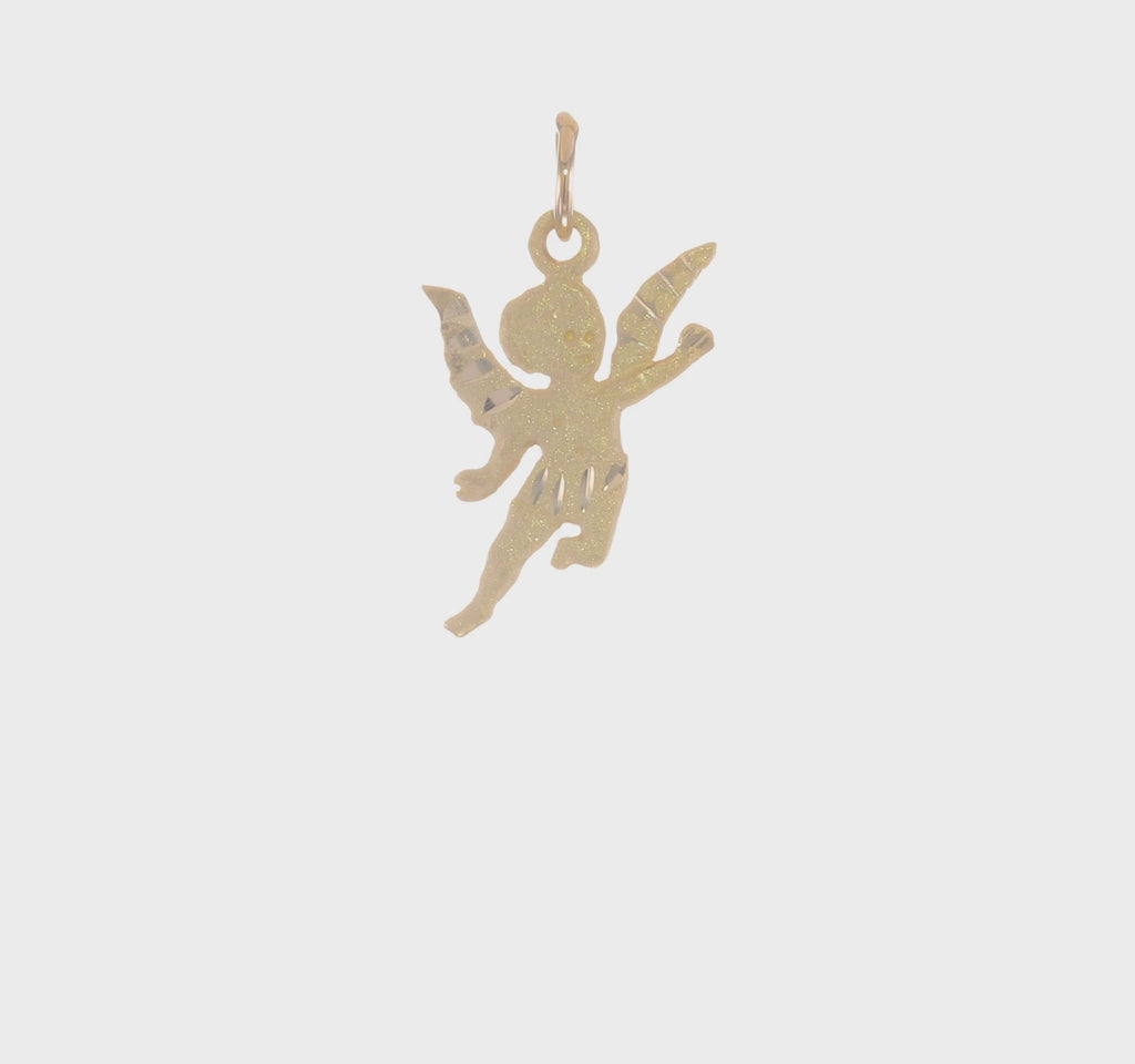 Posing Baby Angel Pendant (14K) 360 - Popular Jewelry - New York