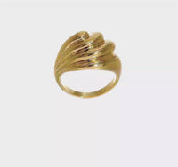 Gruby pierścień kopułkowy Swirls (14K) 360 - Popular Jewelry - Nowy Jork