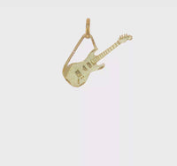 Diamond Cuts Hanging Guitar Pendant (14K)