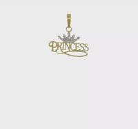 Gadający wisiorek z koroną księżniczki (14K) 360 - Popular Jewelry - Nowy Jork