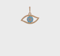 Light Blue Icy Evil Eye Pendant (14K) 360 - Popular Jewelry - New York