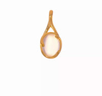 Moonstone Oval Pendant (Silver) 360 - Popular Jewelry - New York