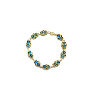 Hand Shaped Evil Eye Bracelet (14K).