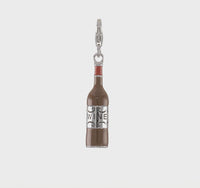 Red Wine Bottle Enamel Pendant (Silver) 360 - Popular Jewelry - New York
