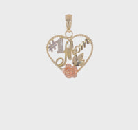 Tricolor #1 Mom Heart Pendant (14K)