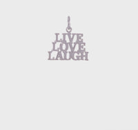 Live, Love, Laugh Talking Pendant hvid (14K) 360 - Popular Jewelry - New York