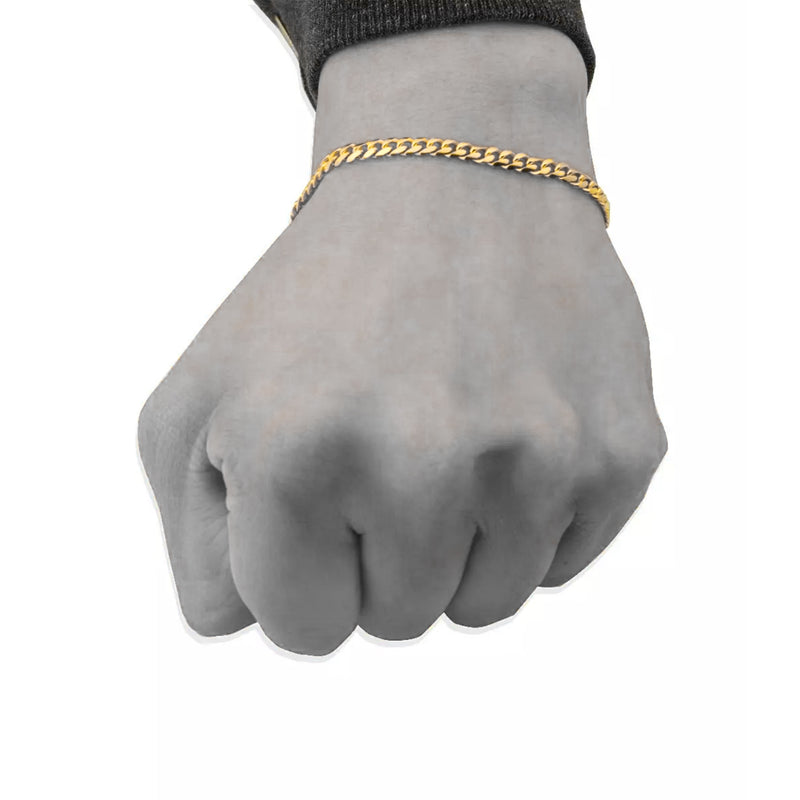 Solid Miami Cuban Bracelet (14K).