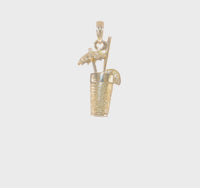 3-D Textured Cocktail Drink Pendant (14K)