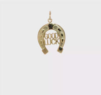 "Good Luck" Horseshoe Frame Pendant (14K)