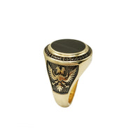 Black Onyx Albanian Eagle Men's Ring (14K)