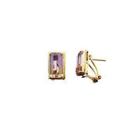 Rectangle Amethyst Earrings (14K)