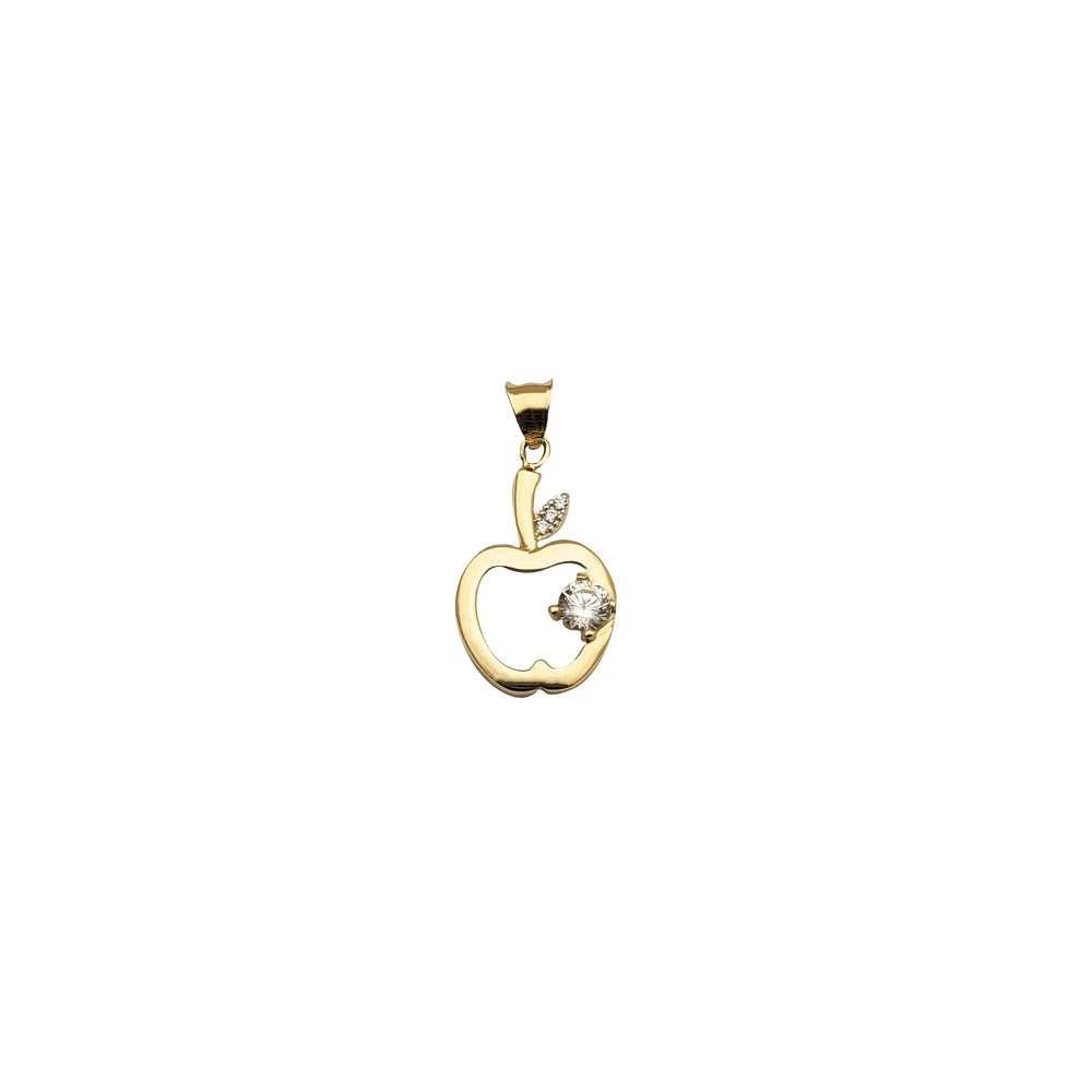 Cubic Zirconia Apple Pendant (14K)
