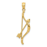 Textured Bow and Arrow Pendant (14K)