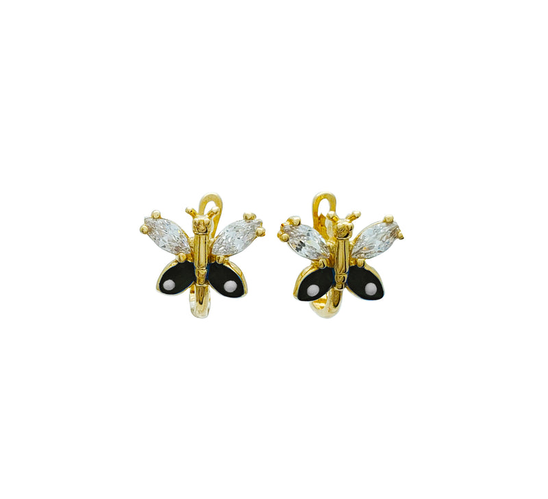 Butterfly CZ Earrings (14K)
