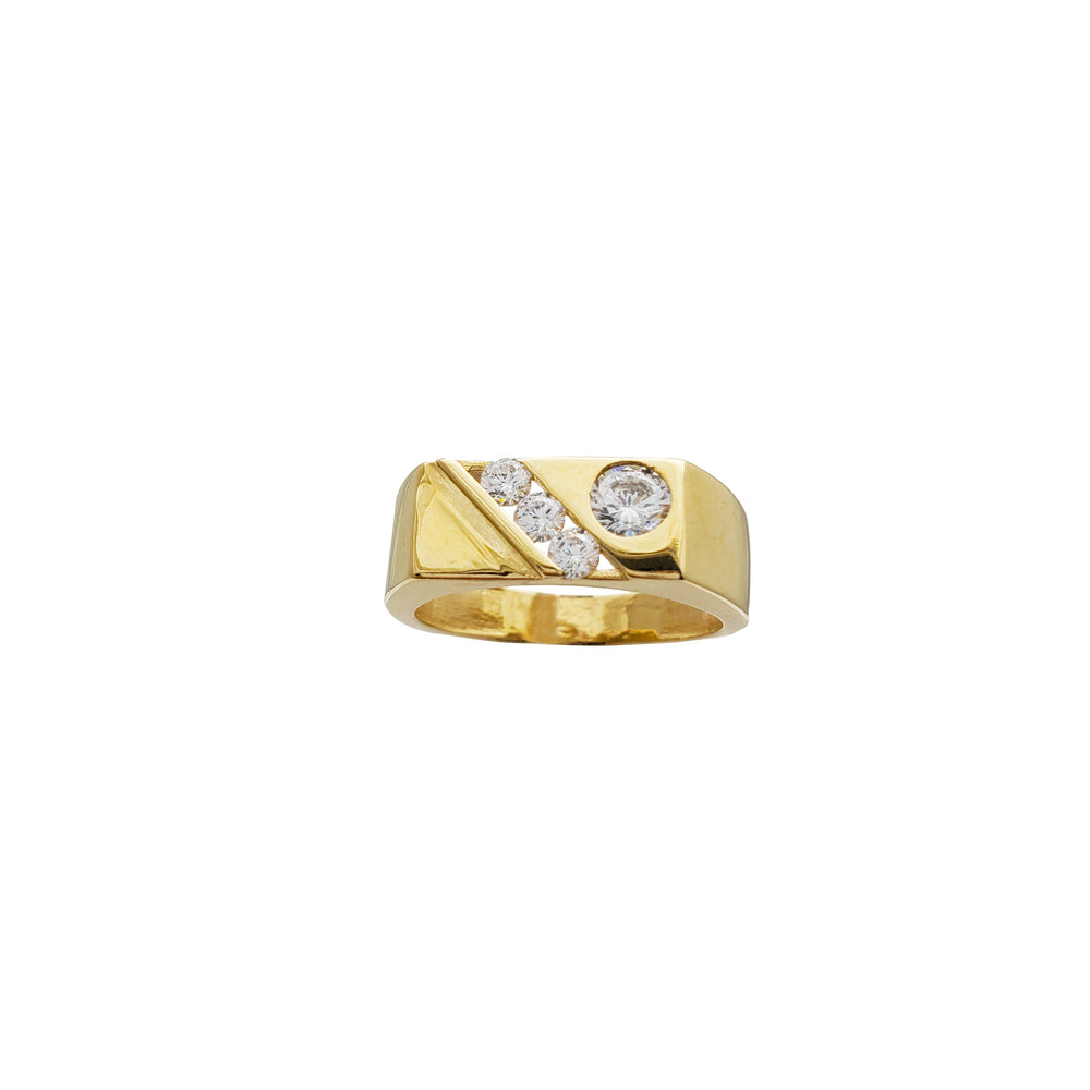 Rectangle CZ Signet Ring (14K)