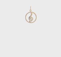 Round Frame Treble Clef Pendant (14K)