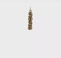 Vertical 2023 Satin Finish Pendant (14K) 360 - Popular Jewelry - Niu Yoki