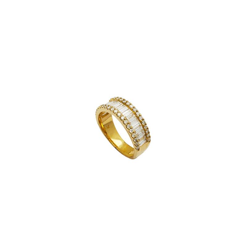 Baguette & Round Diamond Wedding Ring (14K)