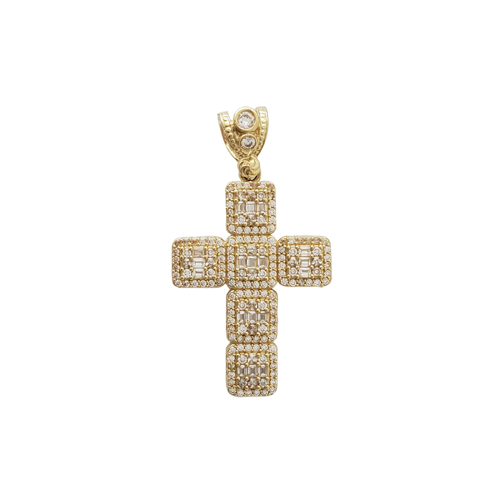 Iced-Out Cross Pendant (14K)