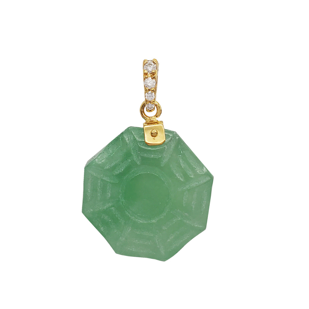 Diamond Eight Trigrams Jade Pendant (14K)
