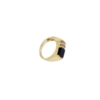 Мушки прстен са дијамантом од црног оникса (14К)