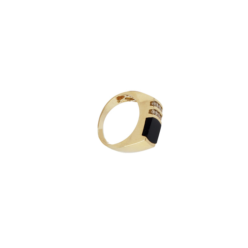 Diamond  Black Onyx Men's Ring (14K)