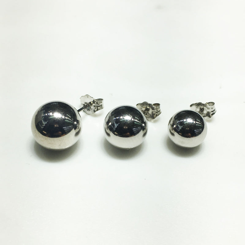 Ball Stud Earring Silver (High-Polished Finish)
