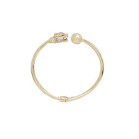 Leopard & Bead  Bangle (14K).