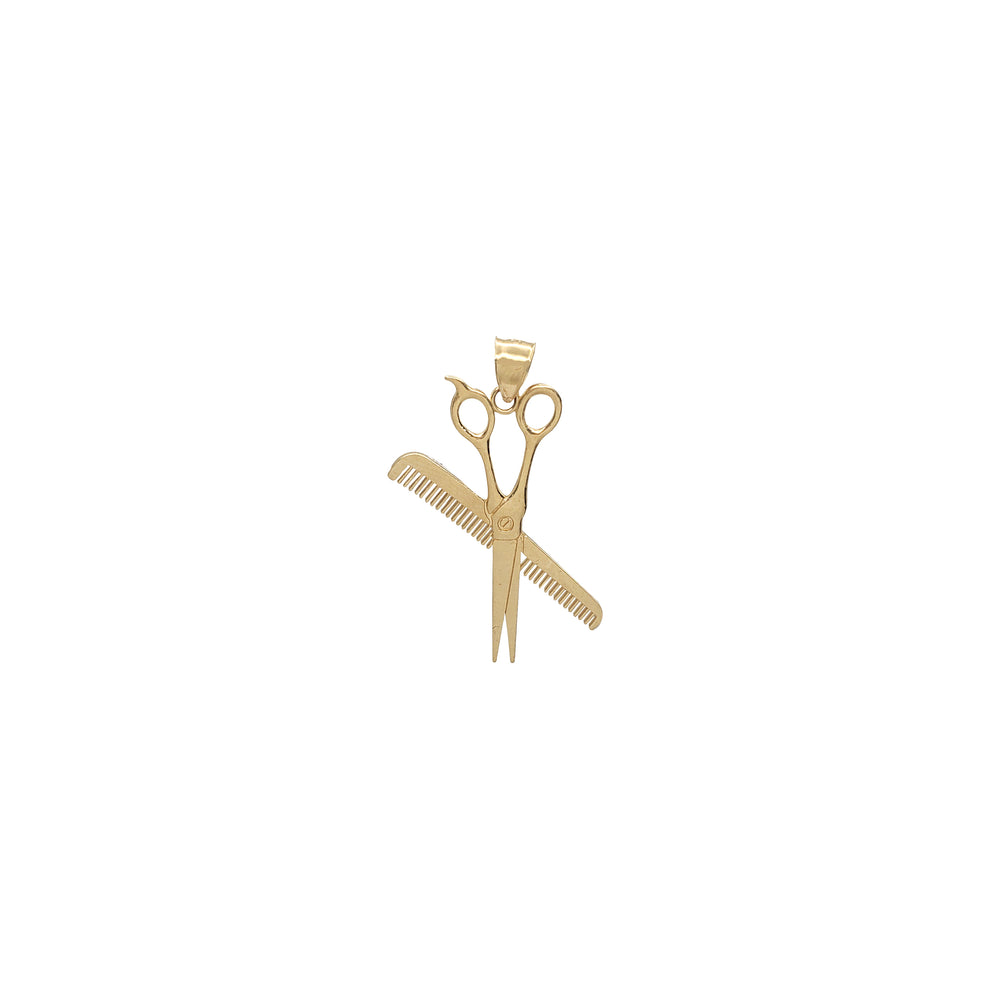 Comb & Scissors Pendant (14K)