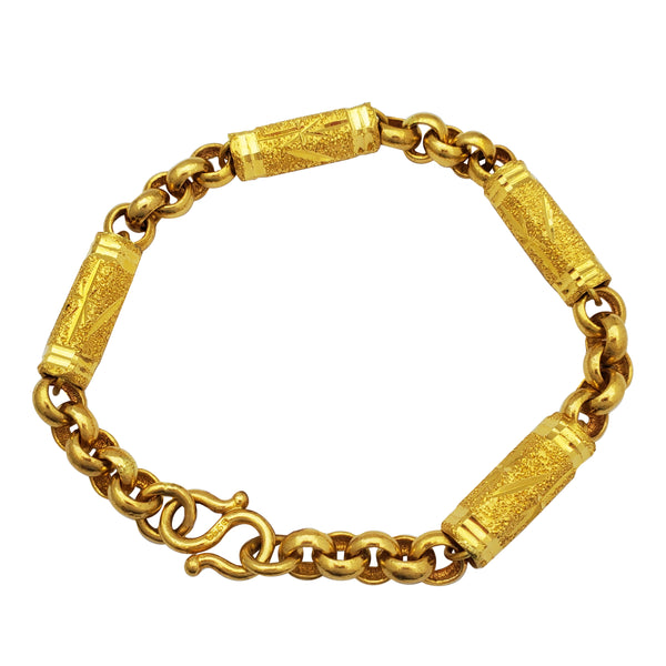 Barrel and Chain Bracelet (24K)