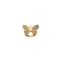 Two-tone CZ Butterfly Ring (14K)