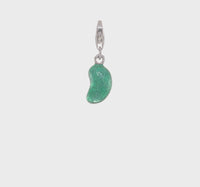 Green Jelly Bean Pendant (Silver) 360 - Popular Jewelry - New York