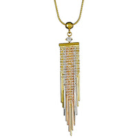 Trobojna ogrlica s visećim bannerom s perlama (14K)