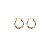 Beads Design Hoop Earrings (14K)