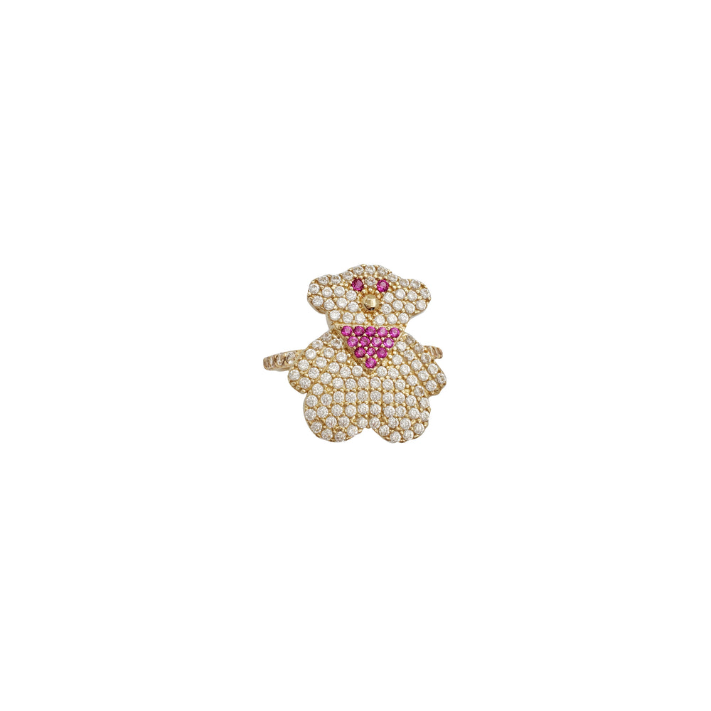 Zirconia Red Bear Ring (14K)