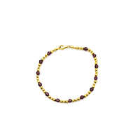 Beads with Purple CZ Stone Bracelet (14K)