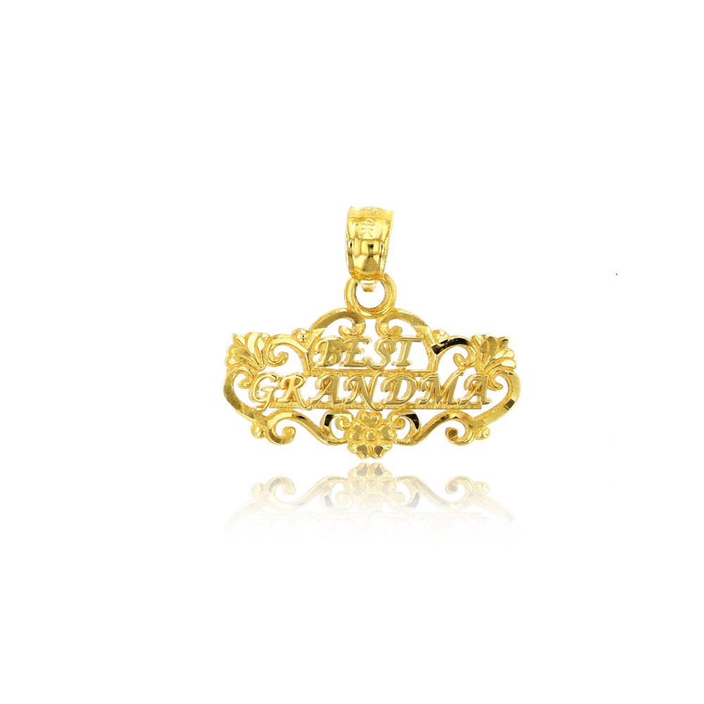 Yellow Gold "Best Grandma" Pendant (14K)