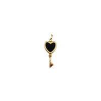 Black Onyx Heart Key Pendant (14K)