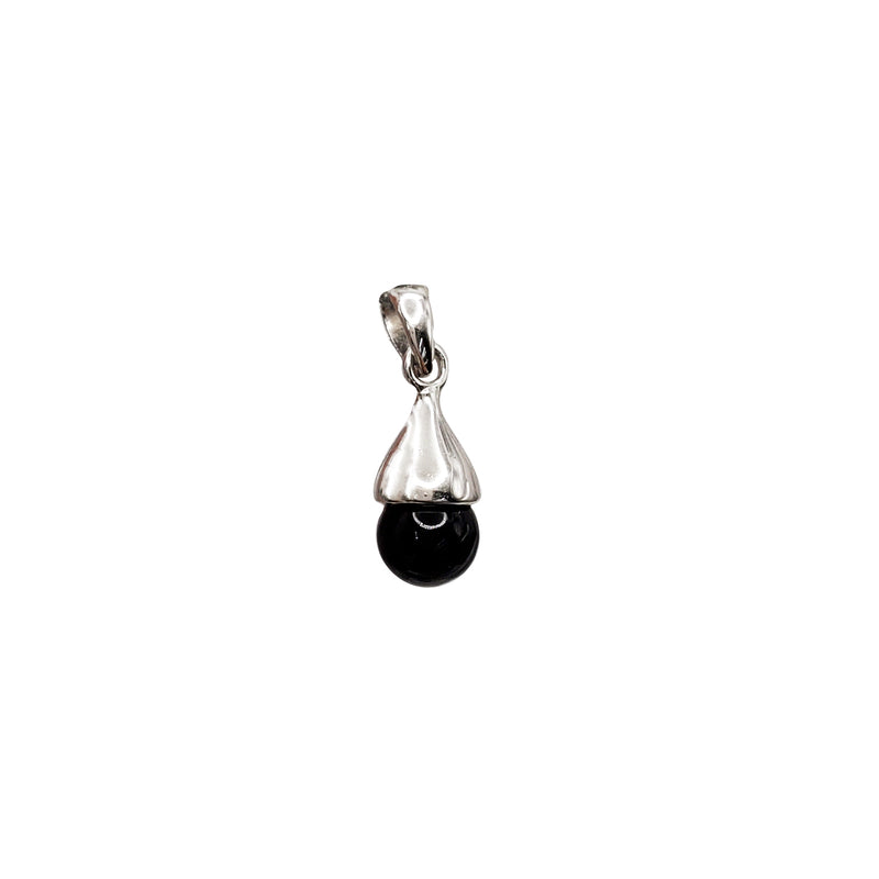 Calabash Design Black Onyx Pendant (Silver)
