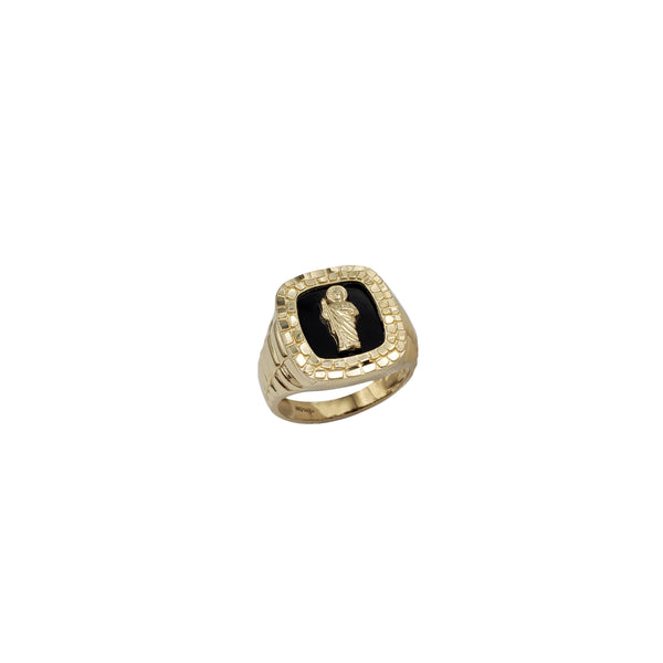 Black Onyx Saint Jude Ring (14K)