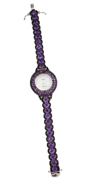 黑玛瑙和紫水晶手表（银）
