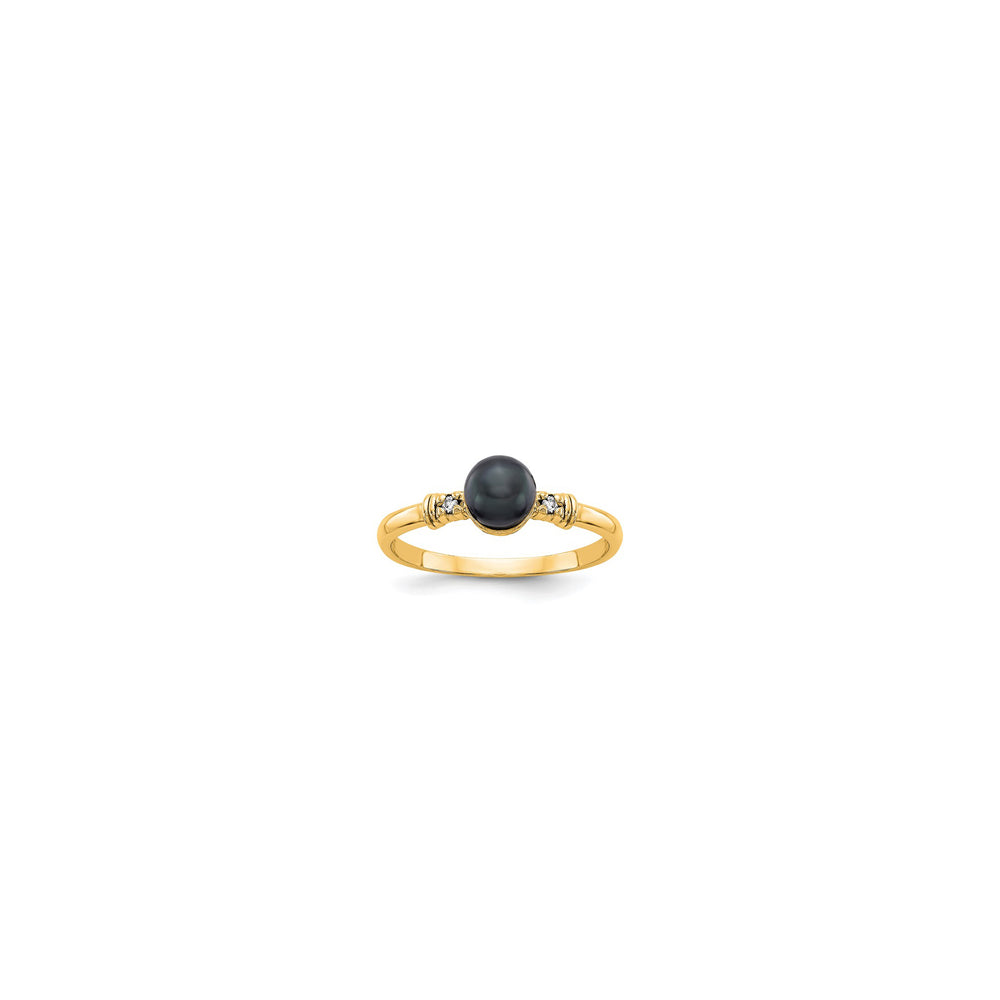 Black Freshwater Cultured Pearl Ring (14K)