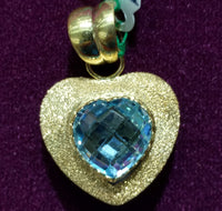 Heart Sand Finish 14K Baby Blue - Lucky Diamond 恆福珠寶金行 New York City 169 Canal Street 10013 Jewelry store Playboi Charlie Chinatown @luckydiamondny 2124311180