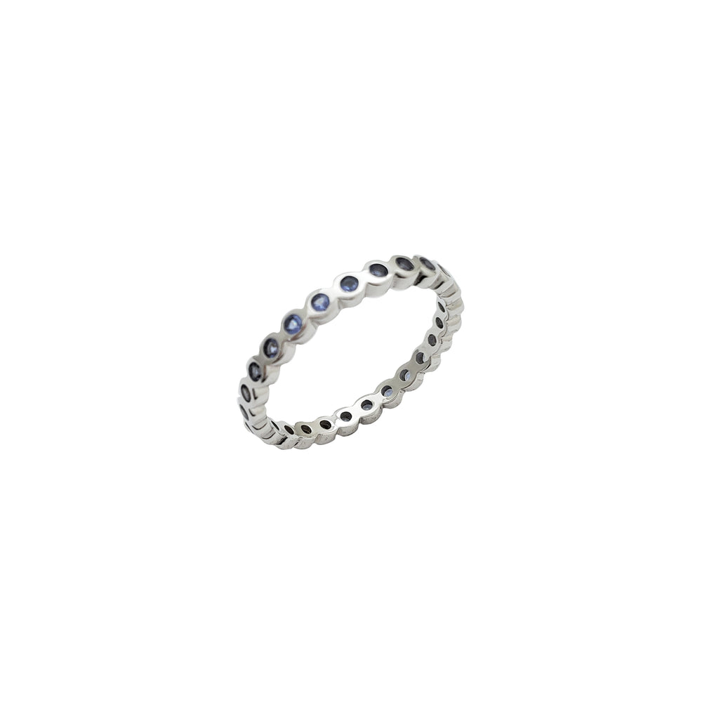 Light Purple Cubic Zirconia Stone Eternity Ring (Silver)