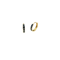 Round Stone CZ Huggie Earrings (14K)