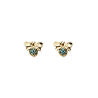 Cubic Zirconia Butterfly Earrings (14K)