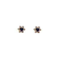 Cubic Zirconia Flower Earrings (14K)