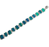 Trapezoid Blue Opal Bracelet (Silver)